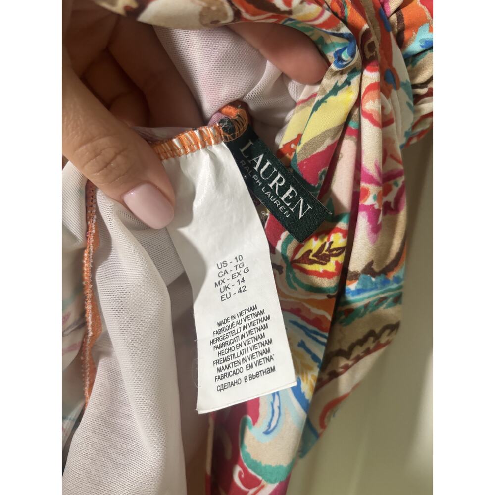 Lauren Ralph Lauren Paisley Halter Top Size 10 - Picture 4 of 8